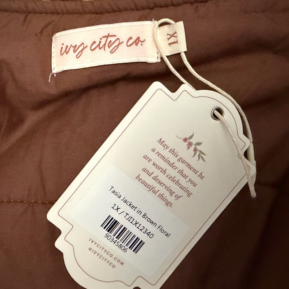 Ivy City Co. Tasia Corduroy Floral Brown Zip-Up Jacket - Picture 10 of 13